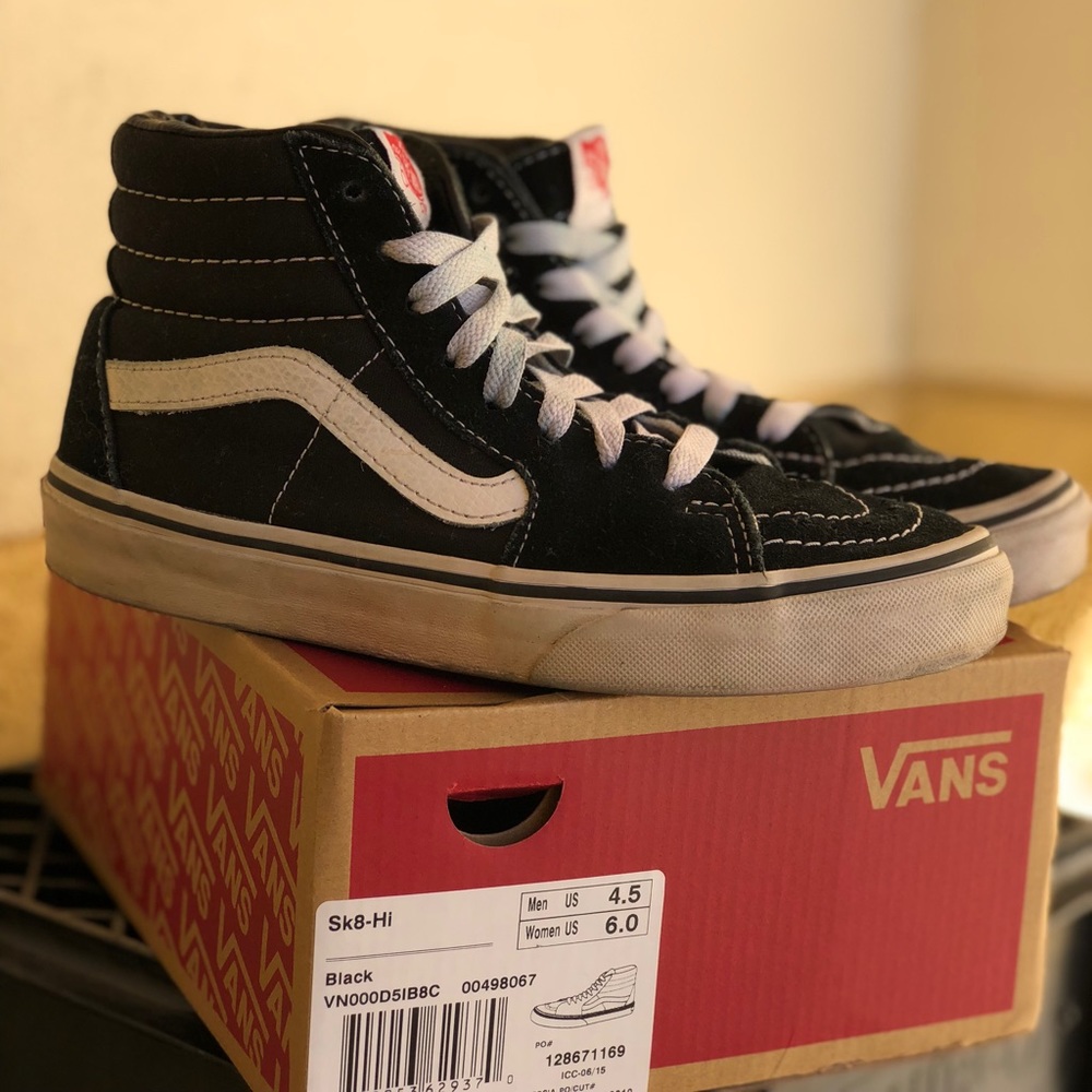 Vans sk8 hi black white